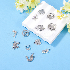12Pcs 12 Styles Alloy Rhinestone Pendants&nbsp;FIND-TAD0001-02
