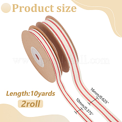 2 Rolls 2 Styles Cotton Striped Ribbons&nbsp;OCOR-WR0001-56A