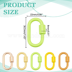 5Pcs 5 Styles Baking Paint Alloy Screw Locking Carabiners&nbsp;FIND-DR0002-38