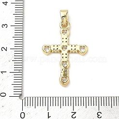 Brass Micro Pave Clear Cubic Zirconia Pendants&nbsp;KK-P350-20G