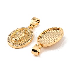 Brass & Clear Cubic Zirconia Pendants&nbsp;KK-G558-08G