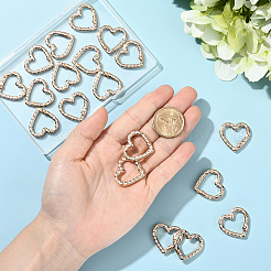 20Pcs Zinc Alloy Rhinestone Spring Gate Rings&nbsp;FIND-SP0004-36LG