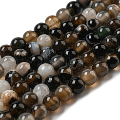 Natural Black Agate Beads Strands&nbsp;X-G-L555-04-6mm