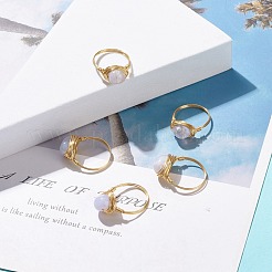Natural Blue Lace Agate Oval Finger Rings&nbsp;RJEW-JR00441-02