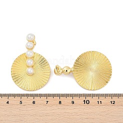 Flat Round Brass Stud Earrings&nbsp;KK-U058-60G