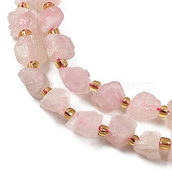 Raw Rough Natural Madagascar Rose Quartz Beads Strands&nbsp;G-D101-A14
