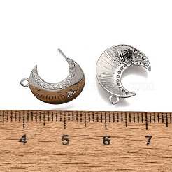 Brass Micro Pave Clear Cubic Zirconia Stud Earring Findings&nbsp;KK-G530-03P