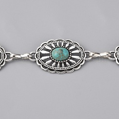 Synthetic Turquoise Oval Link Chains&nbsp;AJEW-WH0258-428