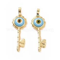 Handmade Evil Eye Lampwork Pendants&nbsp;ZIRC-F136-05G-06