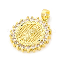 Brass Pendants with Cubic Zirconia&nbsp;KK-D536-14G
