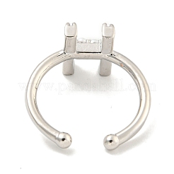 Rack Plating Brass Open Cuff Rings for Women&nbsp;RJEW-F162-01P-H
