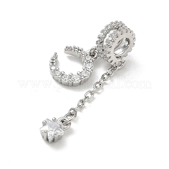 Brass Micro Pave Clear Cubic Zirconia Pendants&nbsp;CU-CBA9FFD-02C