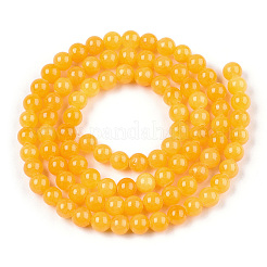 Natural Dyed Yellow Jade Gemstone Bead Strands&nbsp;G-R271-4mm-Y08