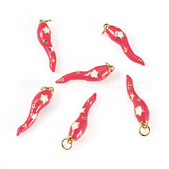 6Pcs Brass Enamel Pendants&nbsp;KK-SW0001-08D