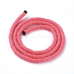 Flat Round Handmade Polymer Clay Bead Spacers&nbsp;CLAY-R067-4.0mm-25