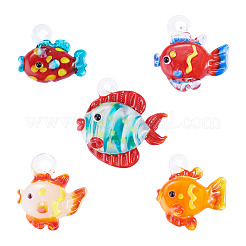 5Pcs 5 Colors Handmade Lampwork Pendants&nbsp;LAMP-TA0002-67A