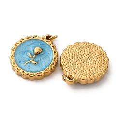 304 Stainless Steel Enamel Pendants&nbsp;STAS-U061-51G-01A
