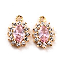 Real 18K Gold Plated Brass Micro Pave Cubic Zirconia Charms&nbsp;ZIRC-Z023-04E-NR
