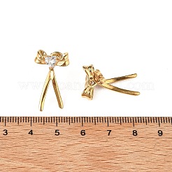 304 Stainless Steel Micro Pave Clear Cubic Zirconia Stud Earrings&nbsp;EJEW-I318-01G-05