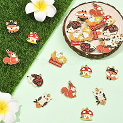 24Pcs 6 Styles Thanksgiving Theme Alloy Enamel Pendants&nbsp;FIND-YW0011-18