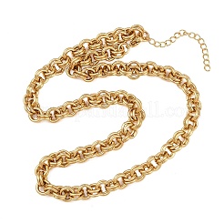 7MM 304 Stainless Steel Double Link Chain Necklaces for Women&nbsp;SA-H001-24G