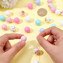 60Pcs 6 Styles Food Grade Eco-Friendly Silicone Focal Beads&nbsp;SIL-PA0001-11