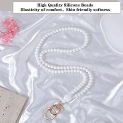 1Pc Hexagonal & Round Beaded Silicone ID Card Neck Strap Card Holders&nbsp;NJEW-SW00026-07