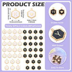 52Pcs 2 Colors Alloy Enamel Pendants&nbsp;ENAM-TA0002-97B