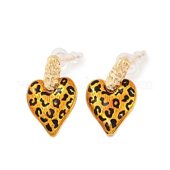 Brass Enamel Stud Earrings&nbsp;EJEW-P301-09G
