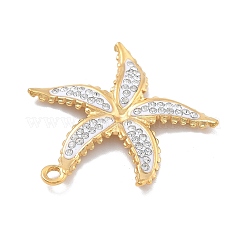304 Stainless Steel Polymer Clay Rhinestone Pendants&nbsp;RESI-R155-012G-02
