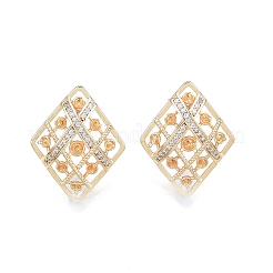 Brass Micro Pave Clear Cubic Zirconia Stud Earring Findings&nbsp;KK-T062-244G