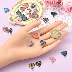30Pcs 15 Colors Alloy Enamel Connector Charms&nbsp;ENAM-YW0005-79