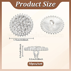 10Pcs 1-Hole Zinc Alloy Rhinestones Flat Round Buttons&nbsp;BUTT-NB0002-01B