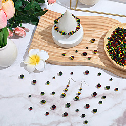 200Pcs 3 Styles Ghana Jamaica Reggae Stripe Resin Beads&nbsp;RESI-SP0001-55