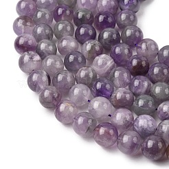 Round Natural Amethyst Beads Strands&nbsp;G-S380-01C-02