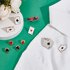 Playing Card Enamel Pins&nbsp;JEWB-GA0001-43