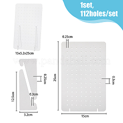 Rectangle Transparent Acrylic Slant Back Earring Display Stands&nbsp;EDIS-WH0031-07