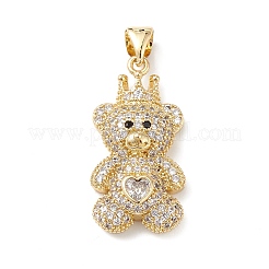 Brass Micro Pave Cubic Zirconia Pendants&nbsp;KK-M240-09F