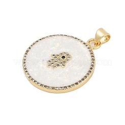 Brass Micro Pave Cubic Zirconia Pendants&nbsp;KK-I723-38G