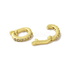 Brass Micro Pave Cubic Zirconia Fold Over Clasps&nbsp;KK-H487-10G