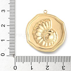 304 Stainless Steel Epoxy Resin with Natural Shell and Sequins Inside Pendants&nbsp;STAS-L026-17G-I03