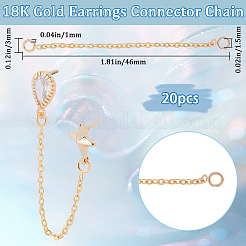 20 Strands Brass Chain Links/Connectors&nbsp;KK-BBC0014-91
