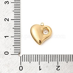 304 Stainless Steel Micro Pave Cubic Zirconia Pendants&nbsp;STAS-P431-36A-G