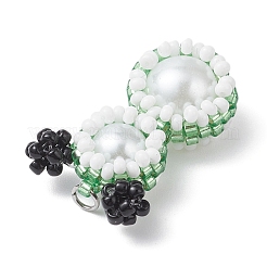 Glass Seed Beaded Snowman Pendants&nbsp;PALLOY-MZ00888-04