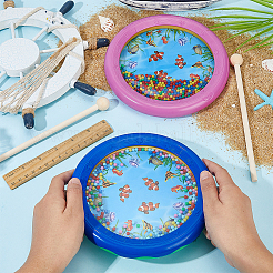2Pcs ABS Plastic Wave Bead Ocean Drum&nbsp;AJEW-OC0014-56
