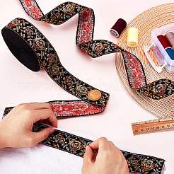 16.5Yards Ethnic Style Polyester Embroidery Flower Ribbon&nbsp;OCOR-GA0002-79