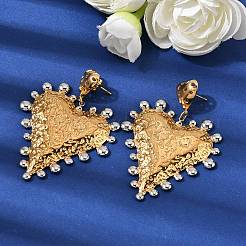 Two Tone 304 Stainless Steel Dangle Stud Earrings&nbsp;EJEW-K296-08B-GP