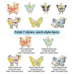 28Pcs 7 Styles Alloy Enamel Pendants&nbsp;ENAM-YW0004-96
