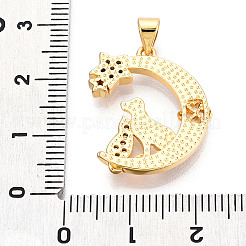 Brass Micro Pave Clear Cubic Zirconia Pendants&nbsp;KK-N268-27G