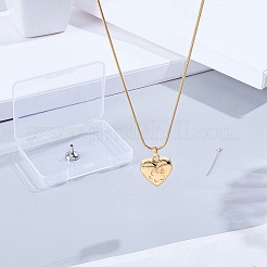 1Pc Stainless Steel Paw Print Heart Urn Ashes Pendant Necklaces&nbsp;NJEW-CN0001-15G